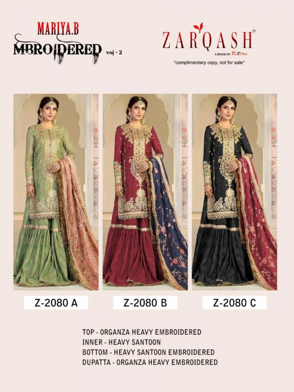 Zarqash Mariya.B Mbroidered 2 Designer Wedding Wear Embridery Salwar 